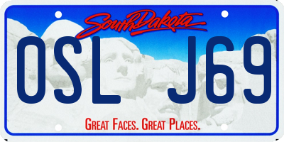 SD license plate 0SLJ69