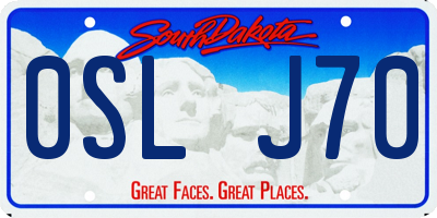 SD license plate 0SLJ70