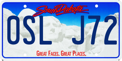 SD license plate 0SLJ72