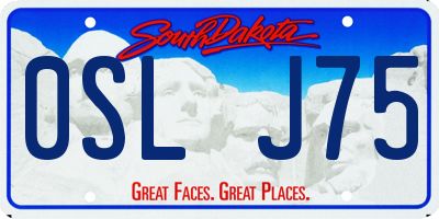 SD license plate 0SLJ75
