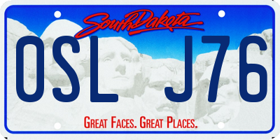 SD license plate 0SLJ76