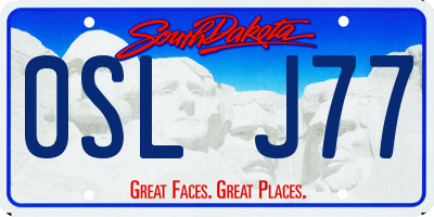 SD license plate 0SLJ77