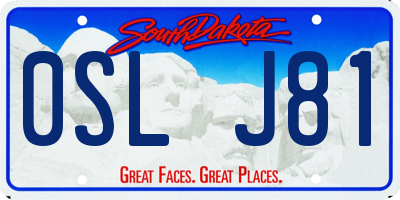 SD license plate 0SLJ81