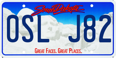 SD license plate 0SLJ82