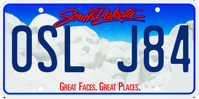 SD license plate 0SLJ84