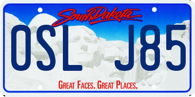 SD license plate 0SLJ85