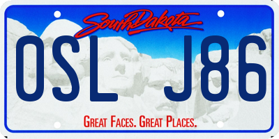 SD license plate 0SLJ86