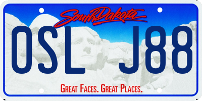 SD license plate 0SLJ88