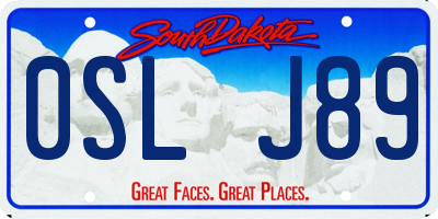 SD license plate 0SLJ89