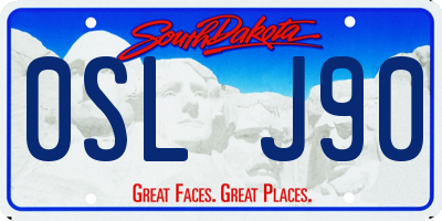 SD license plate 0SLJ90