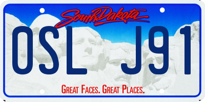 SD license plate 0SLJ91