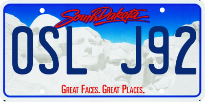 SD license plate 0SLJ92