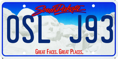 SD license plate 0SLJ93