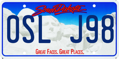 SD license plate 0SLJ98