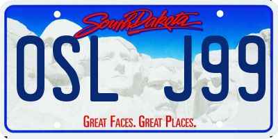 SD license plate 0SLJ99