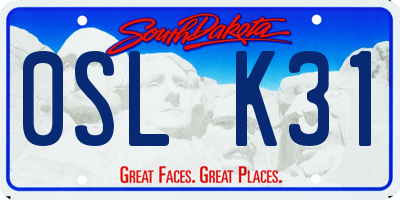 SD license plate 0SLK31