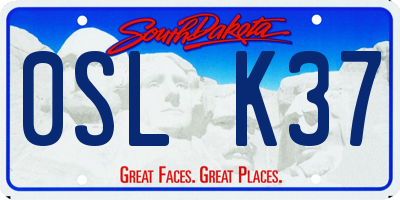 SD license plate 0SLK37