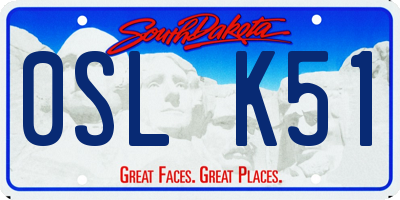 SD license plate 0SLK51