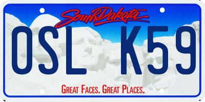 SD license plate 0SLK59
