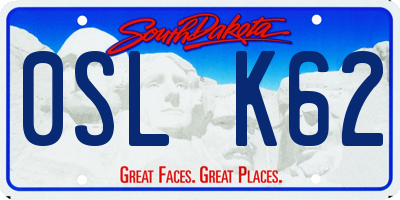 SD license plate 0SLK62