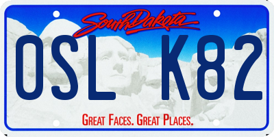 SD license plate 0SLK82