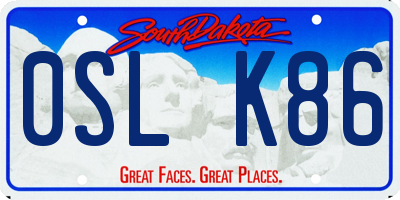 SD license plate 0SLK86