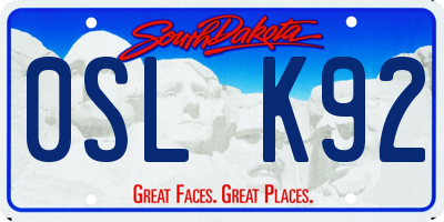SD license plate 0SLK92