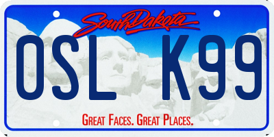SD license plate 0SLK99