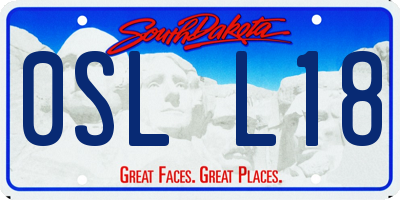 SD license plate 0SLL18