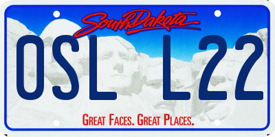SD license plate 0SLL22