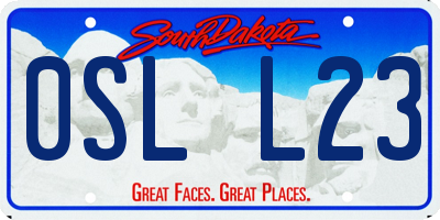 SD license plate 0SLL23