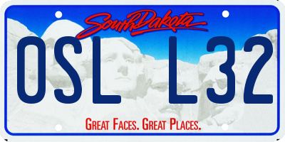 SD license plate 0SLL32