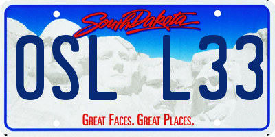 SD license plate 0SLL33
