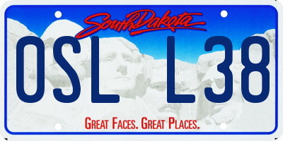 SD license plate 0SLL38