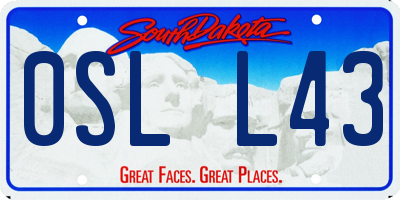 SD license plate 0SLL43