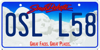 SD license plate 0SLL58