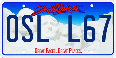 SD license plate 0SLL67