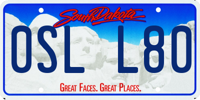 SD license plate 0SLL80