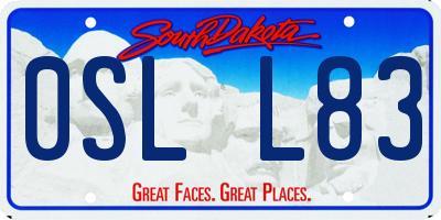 SD license plate 0SLL83