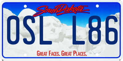 SD license plate 0SLL86