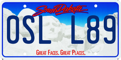 SD license plate 0SLL89