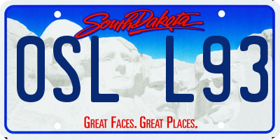SD license plate 0SLL93