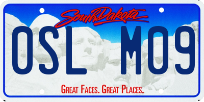 SD license plate 0SLM09