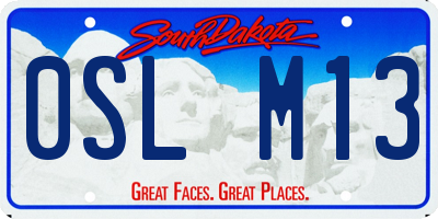SD license plate 0SLM13