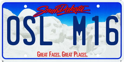 SD license plate 0SLM16
