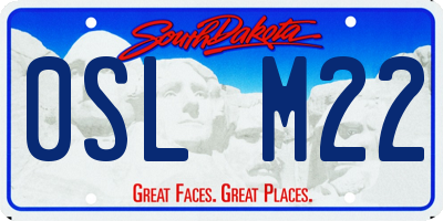 SD license plate 0SLM22