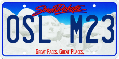 SD license plate 0SLM23