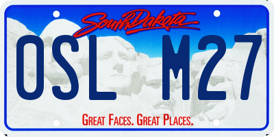 SD license plate 0SLM27