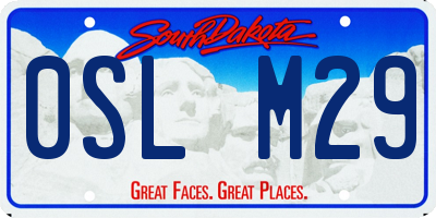 SD license plate 0SLM29