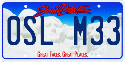 SD license plate 0SLM33